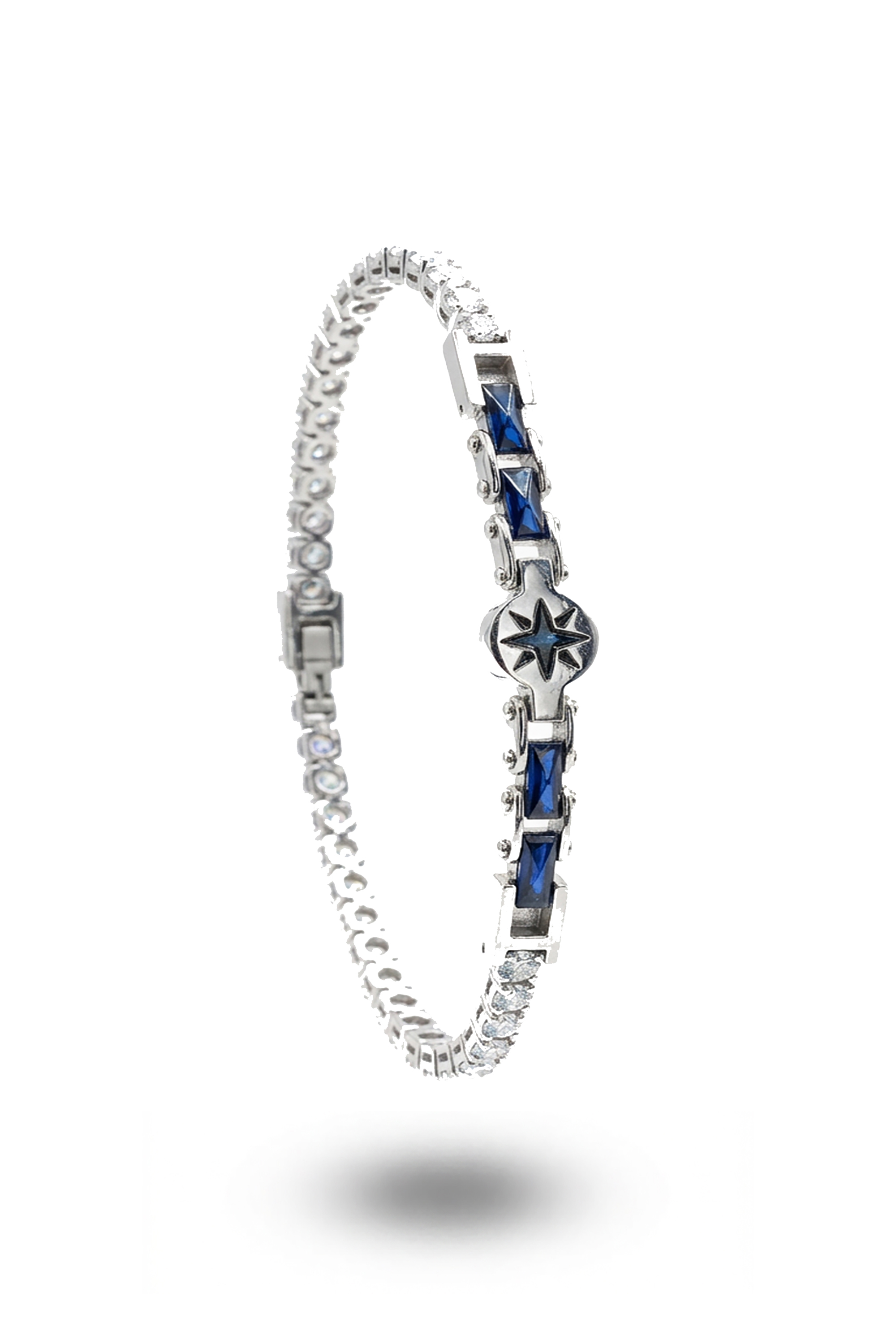 Erkek Taşlı Kutup Yıldız Figürlü Mavi İnce Bileklik