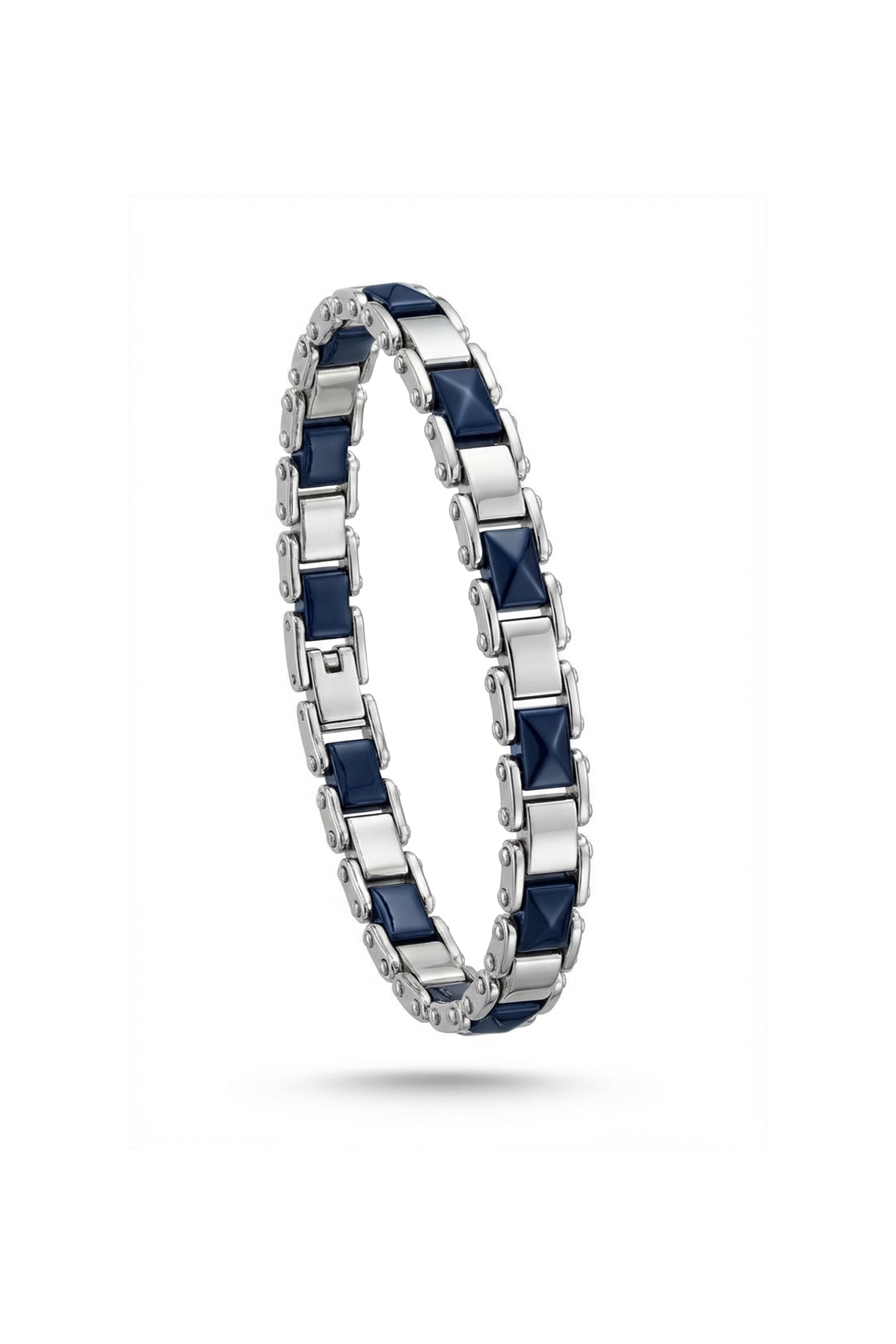 Erkek Mtl Mavi Seramik Pramit Taşlı İnce Bileklik