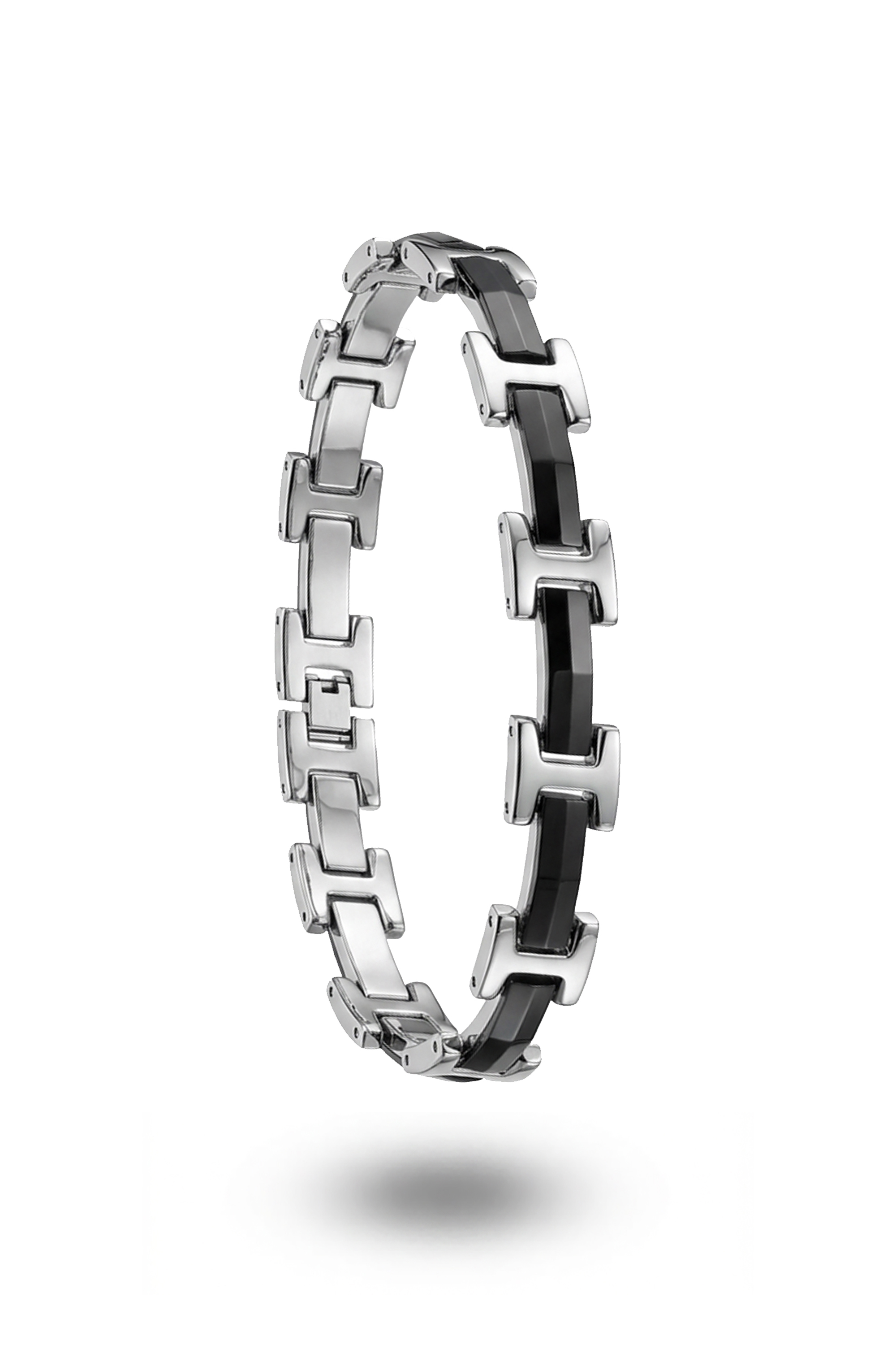 Erkek Mtl H Figürlü Siyah Beyaz İnce Bileklik