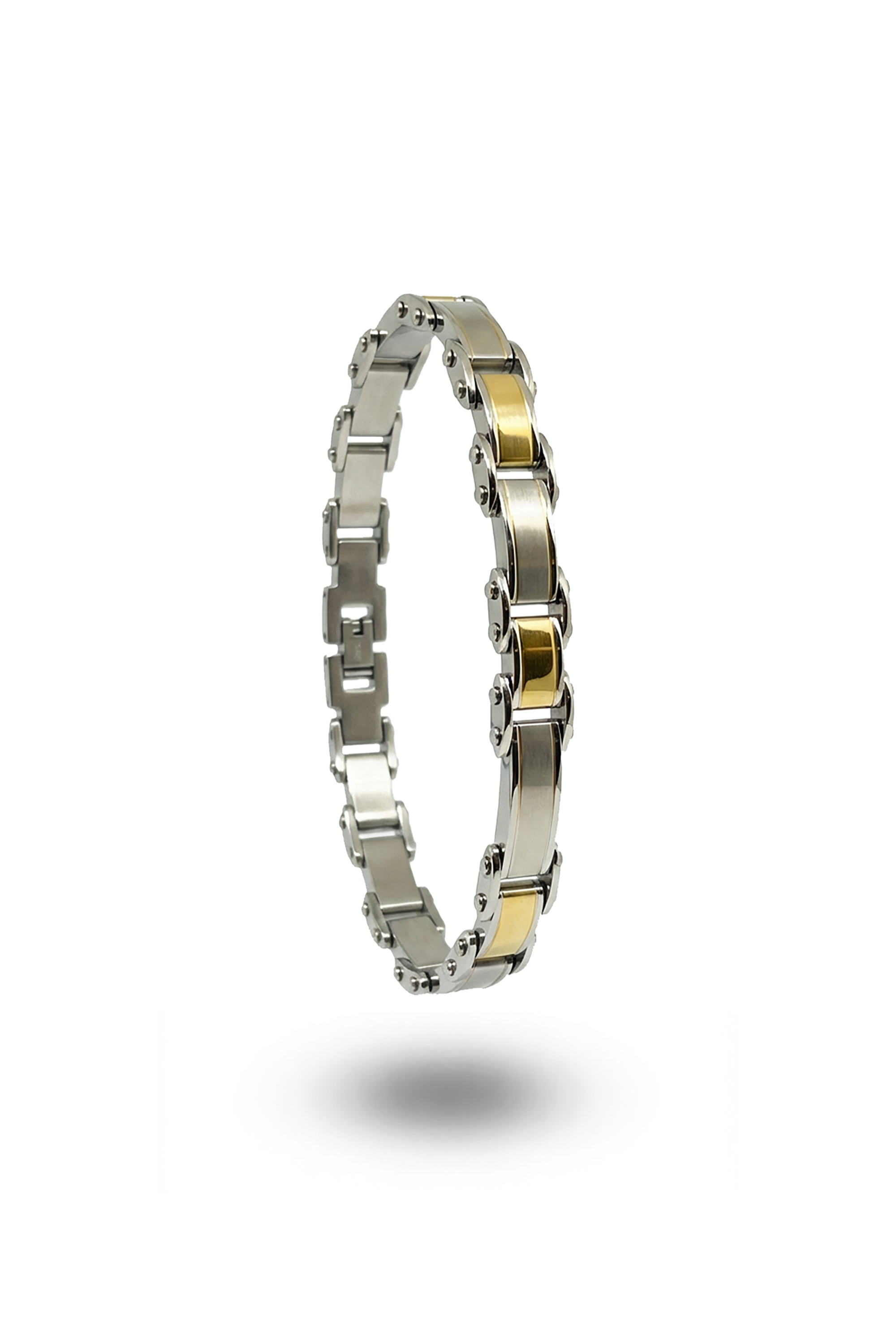 Erkek Mtl İnce Premium Sarı Beyaz Bileklik