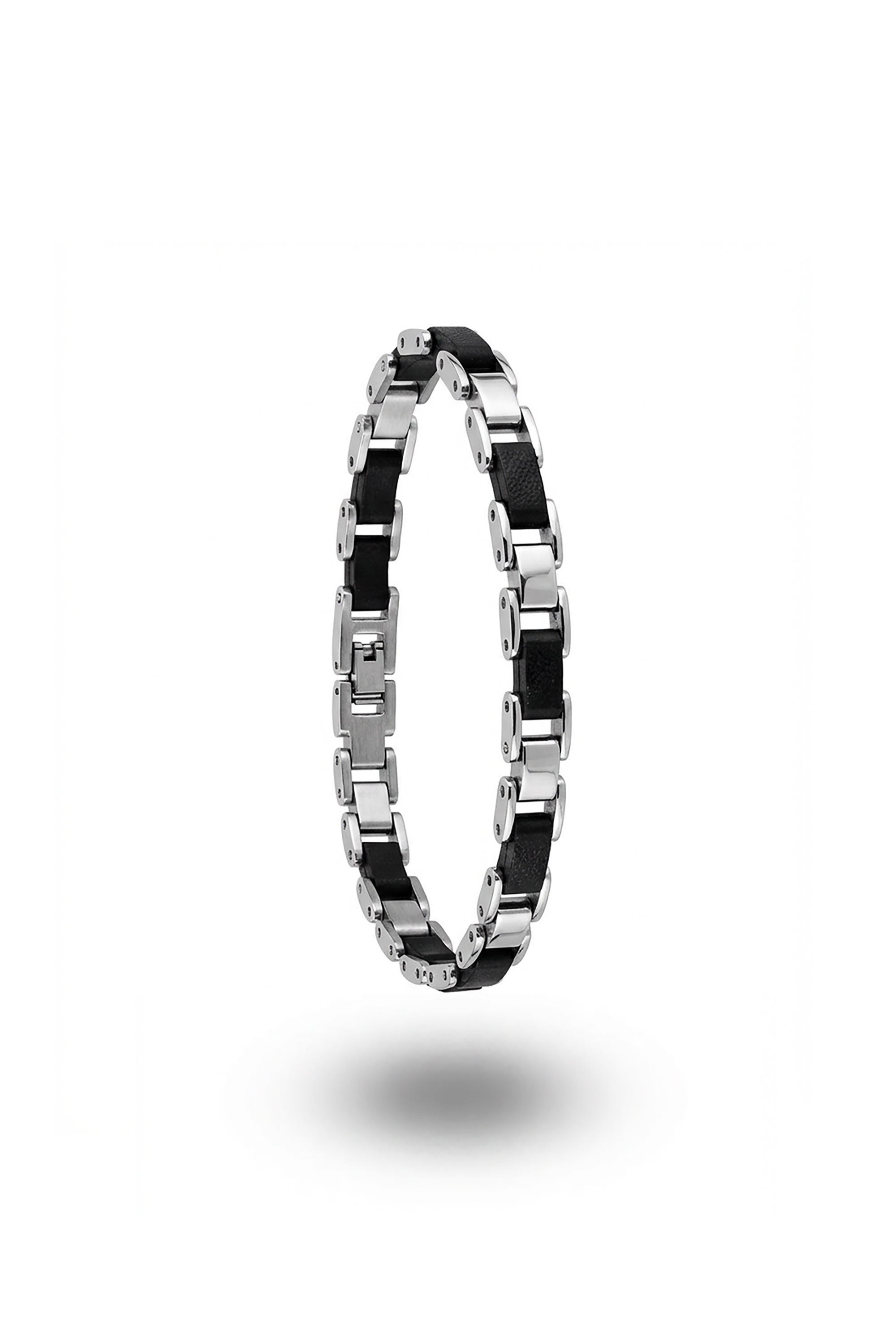 Erkek Mtl Premium Çivili Siyah Bileklik