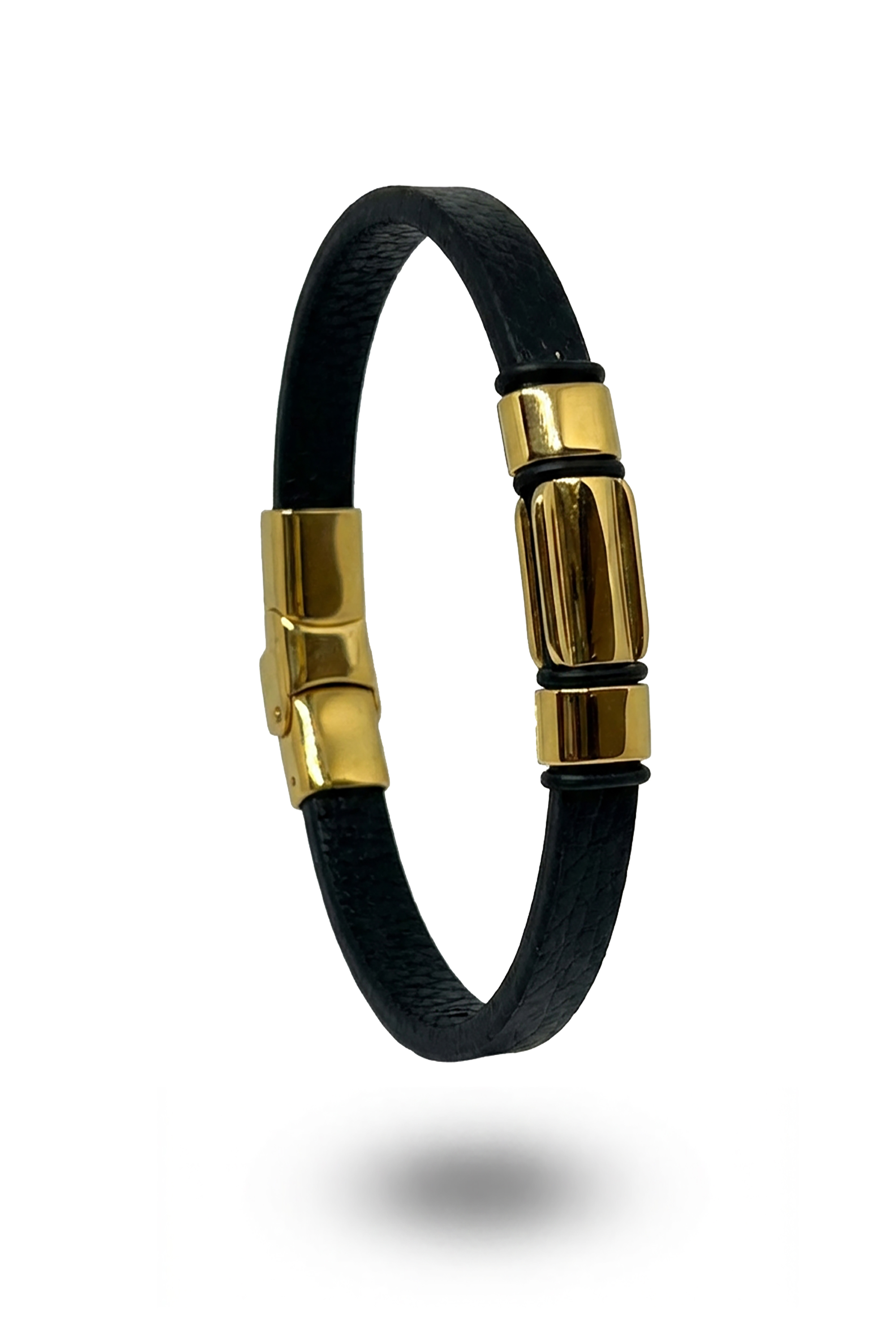 Erkek Deri İnce Gold Bileklik