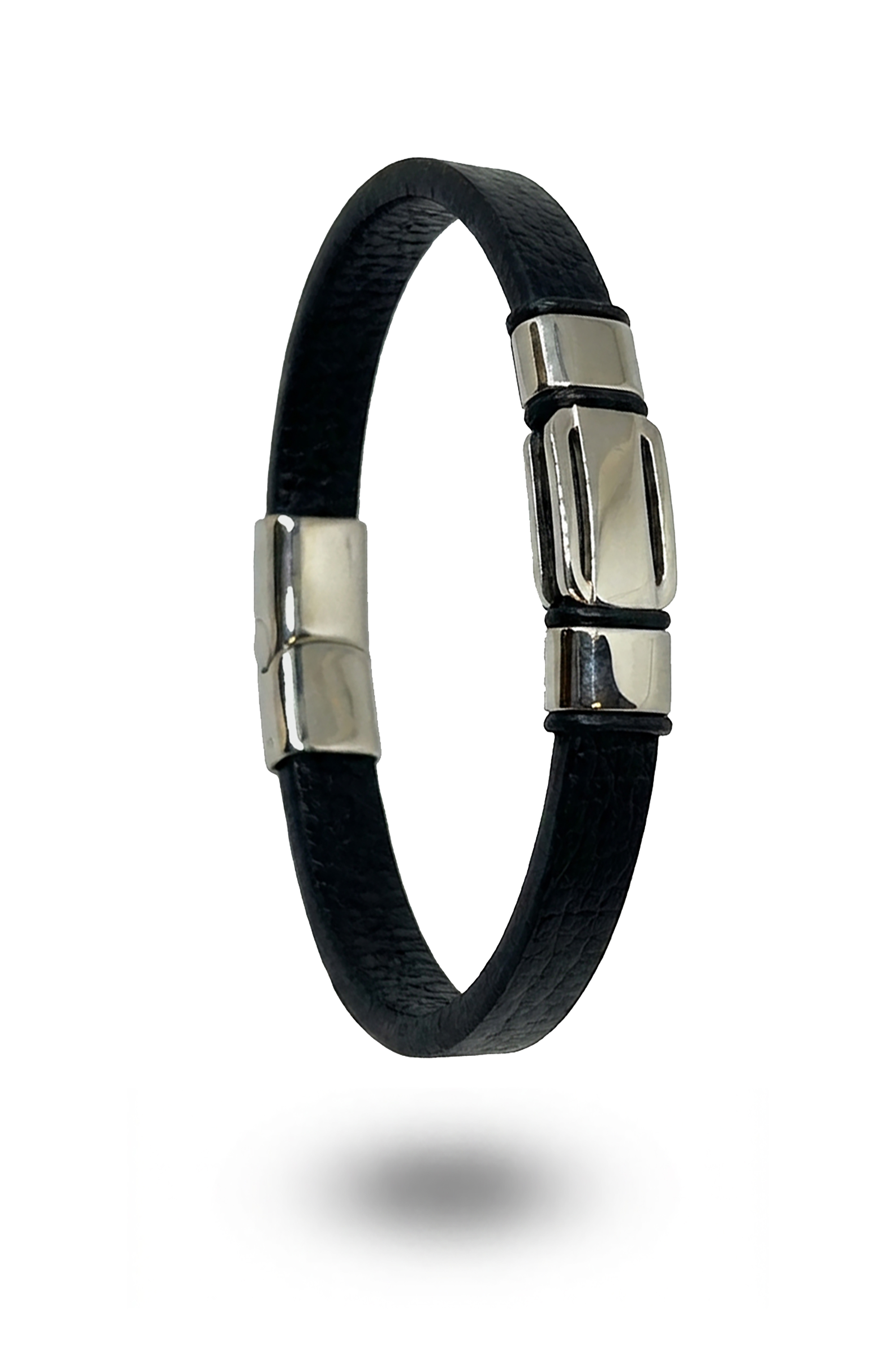 Erkek Deri İnce Beyaz Bileklik