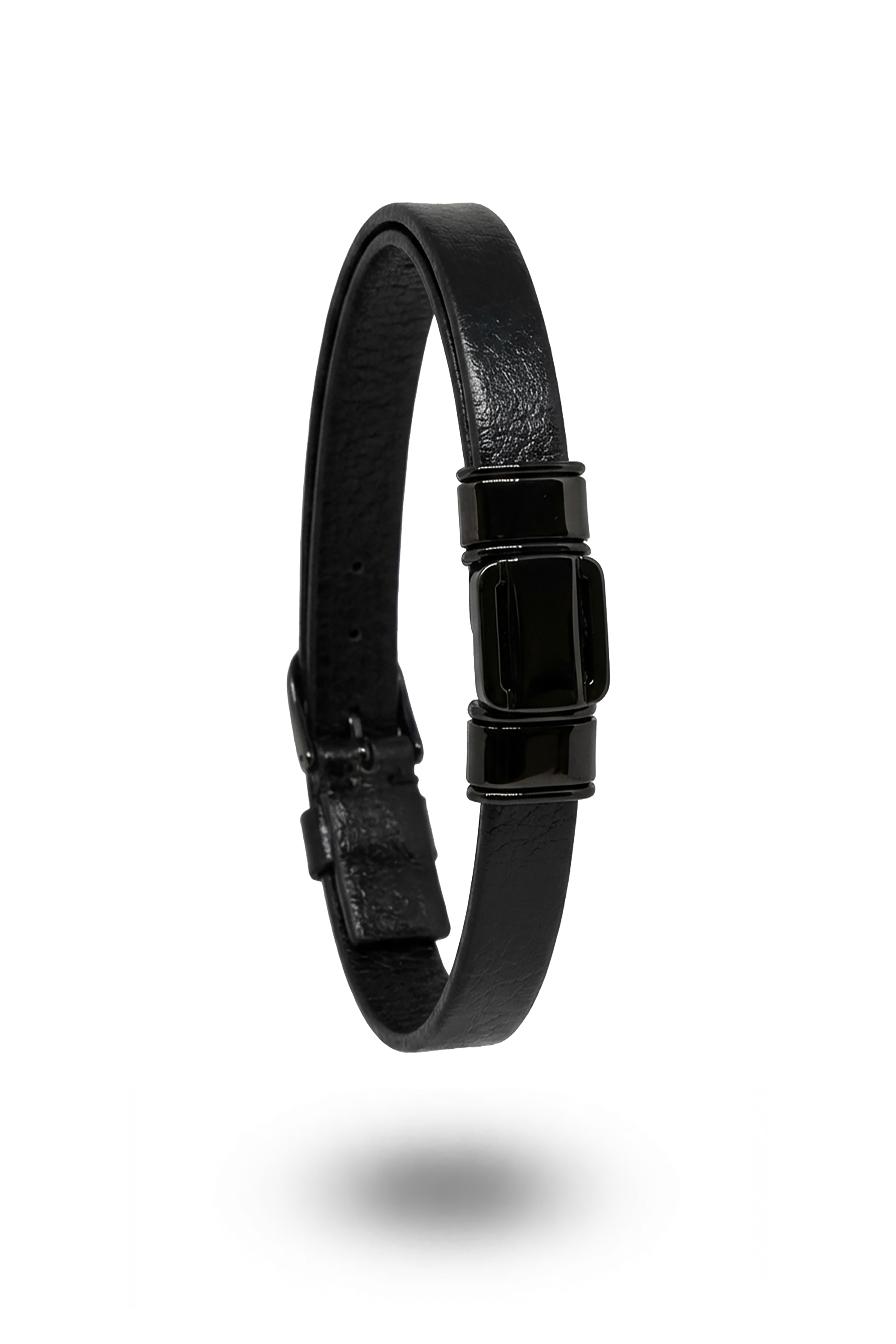 Erkek Deri İnce Siyah Bileklik