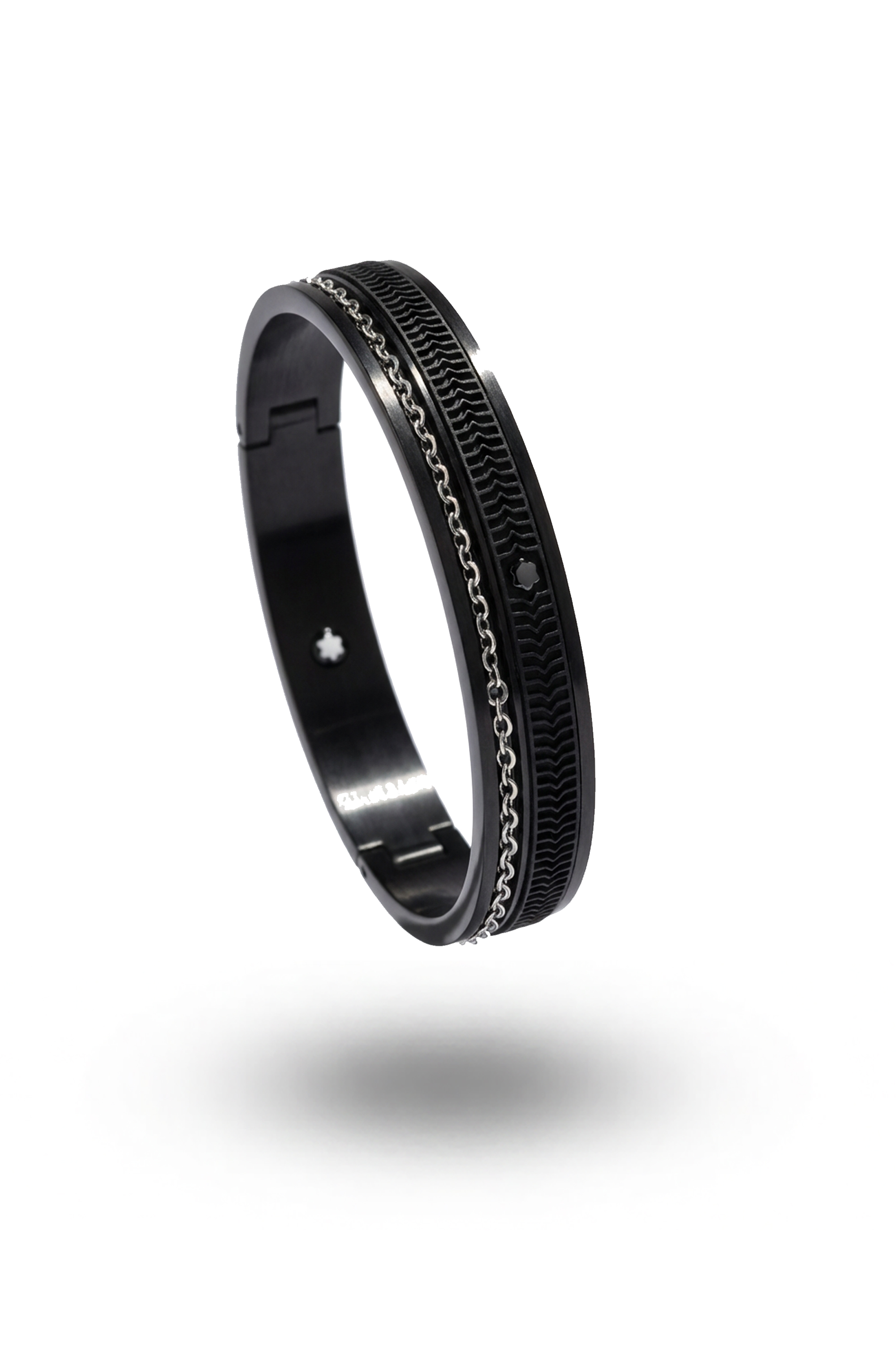 Erkek Siyah Zincir Detay Kelepçe