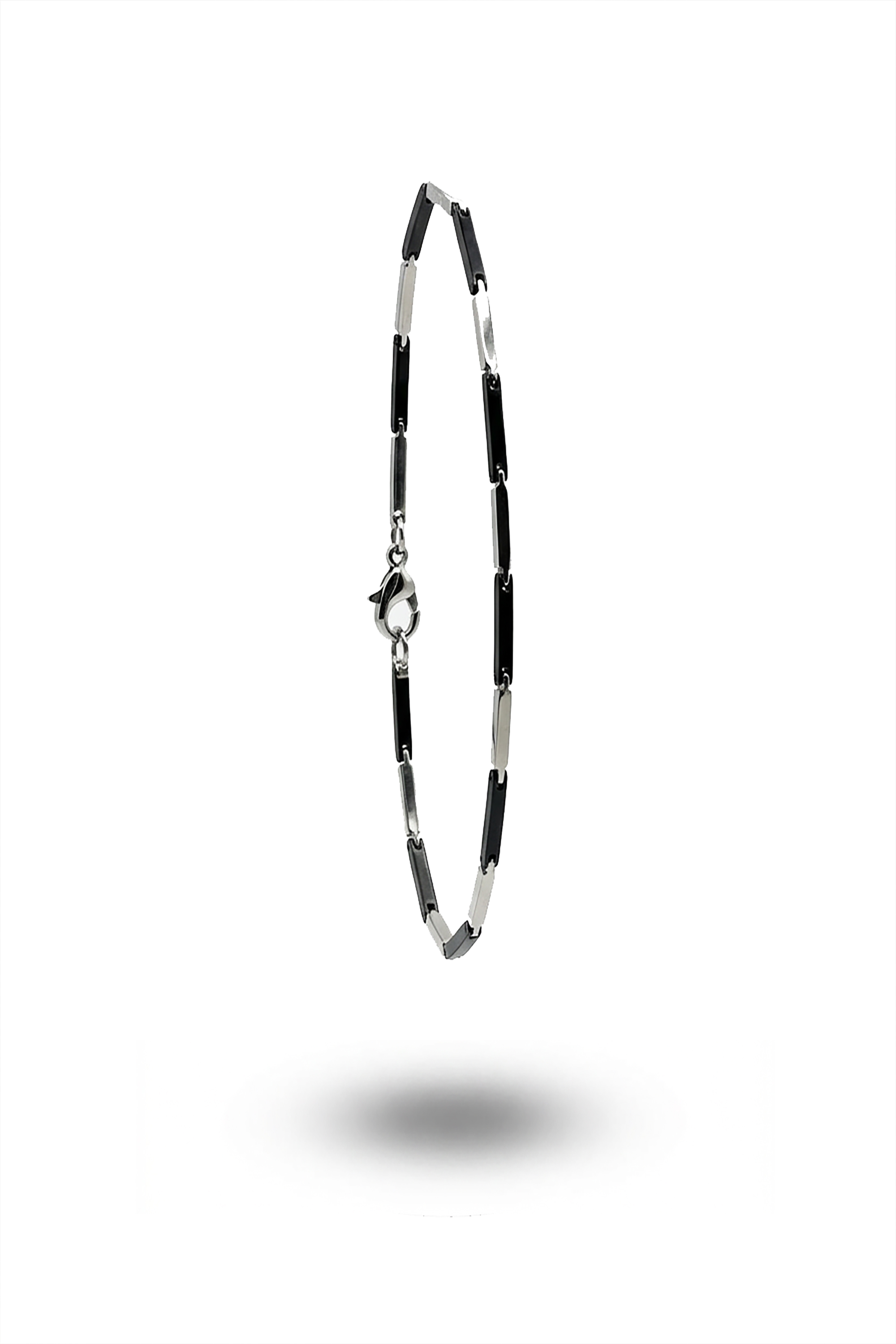 Erkek Siyah Beyaz İnce Bileklik