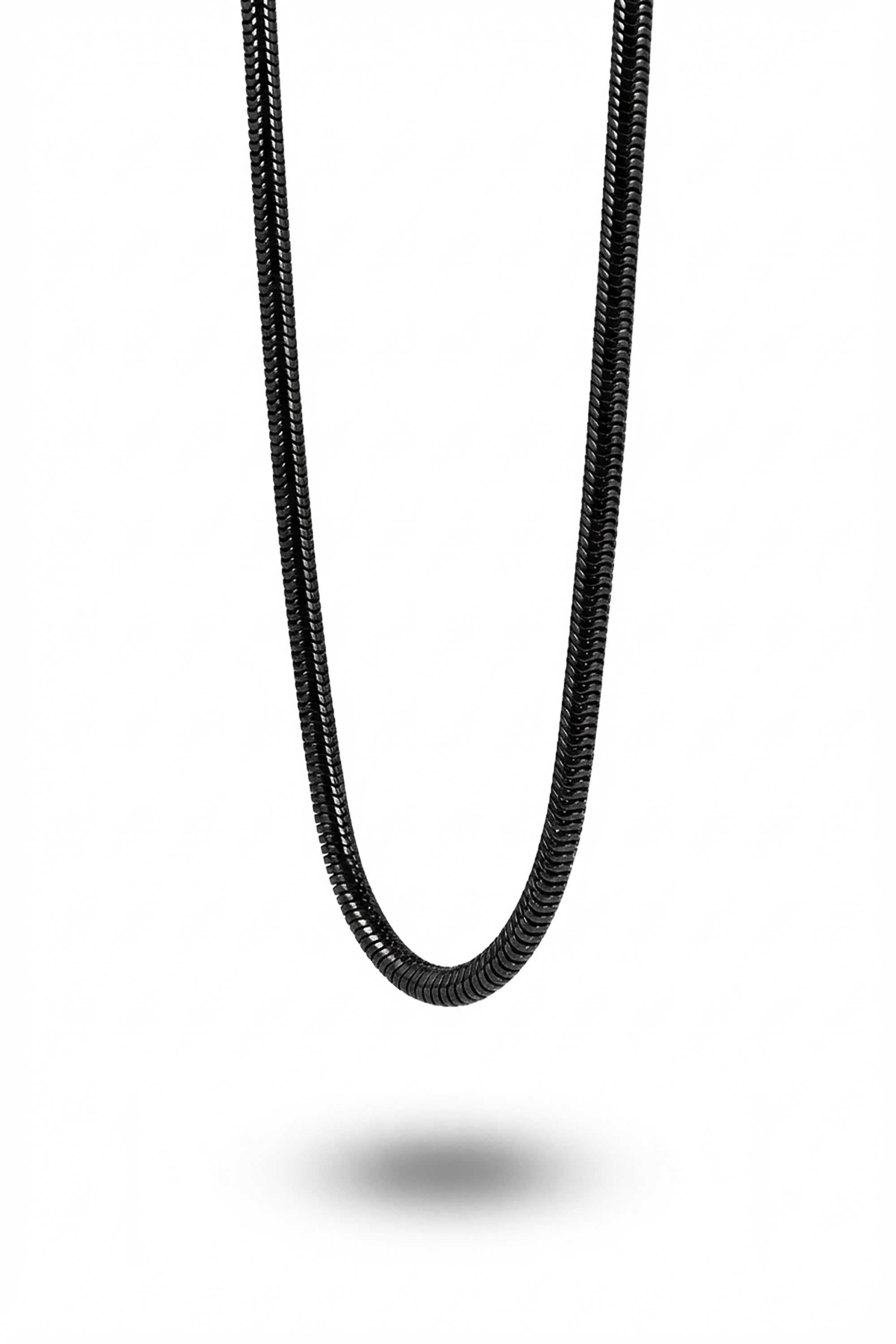 Erkek Balık Sırtı Siyah Kolye