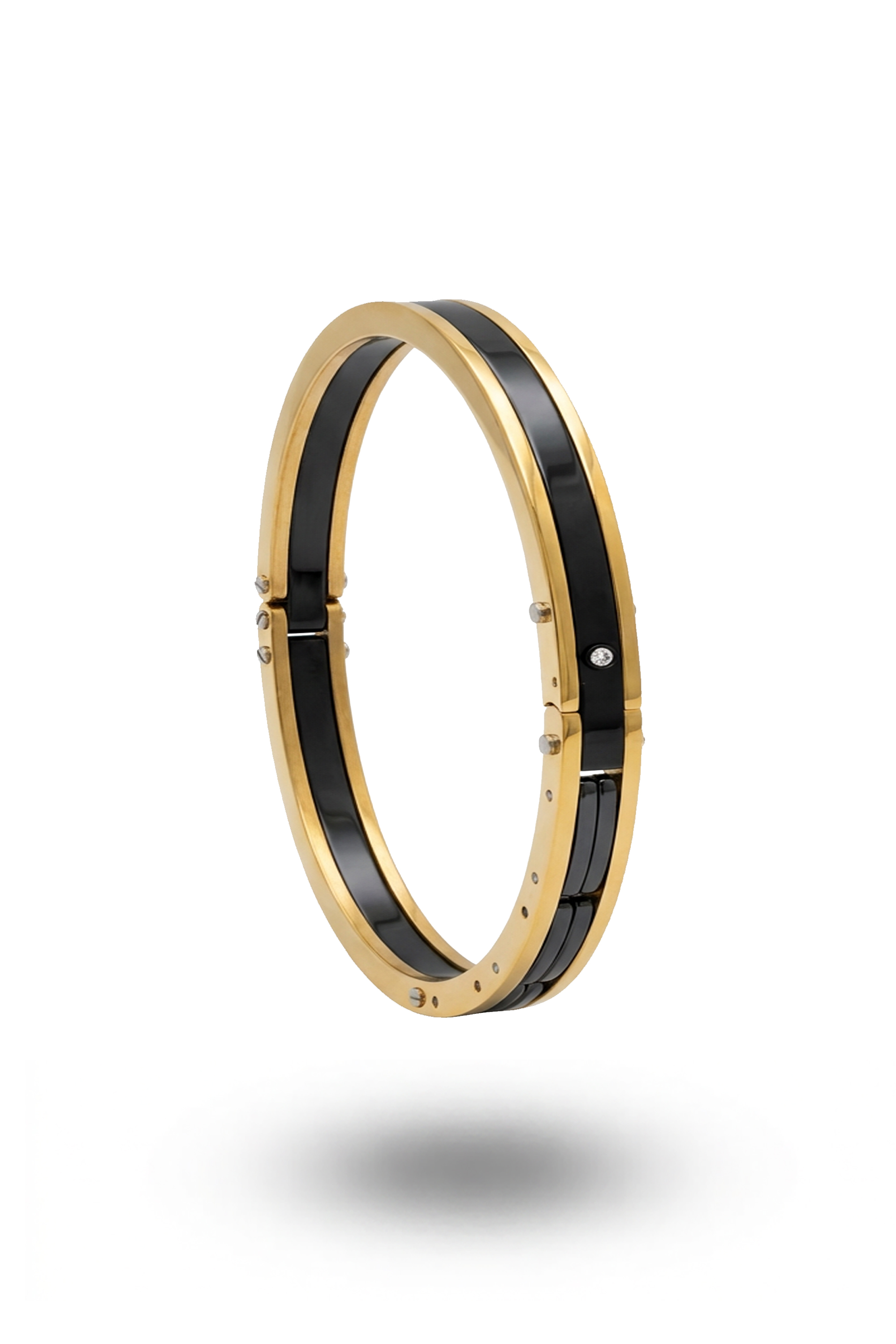 Erkek Siyah Taşlı Seramik Kelepçe