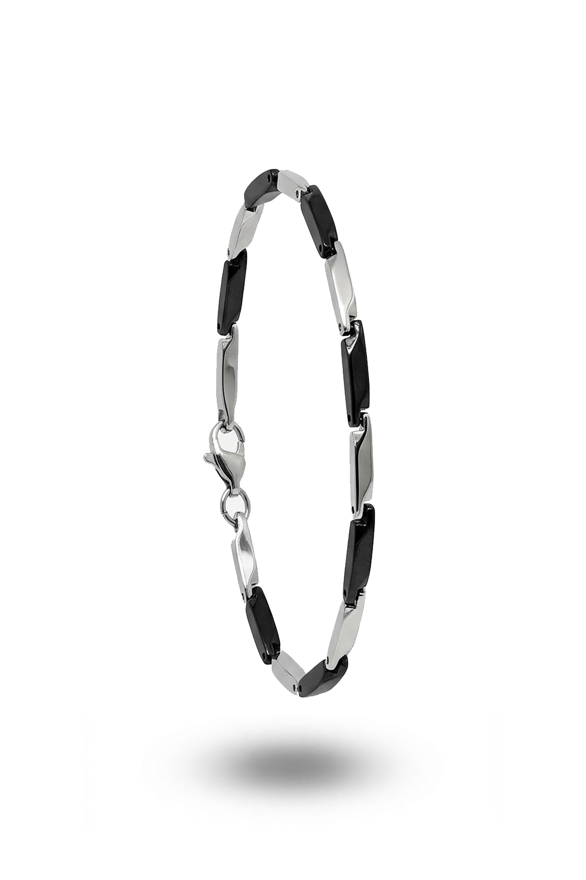 Erkek Çift Rekli Siyah Çelik Bileklik